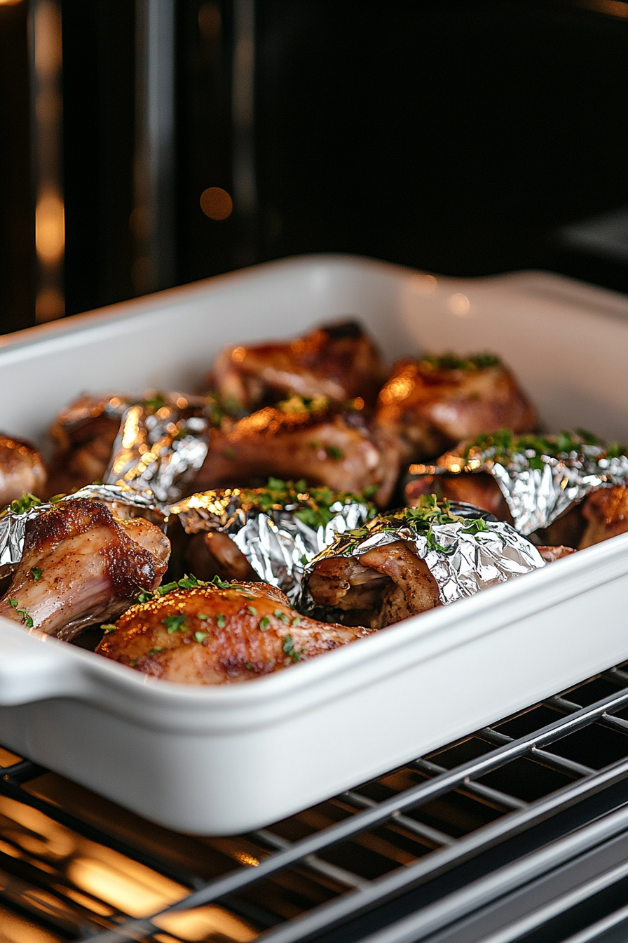 Bake for 1 hour, covered, to tenderize the wings