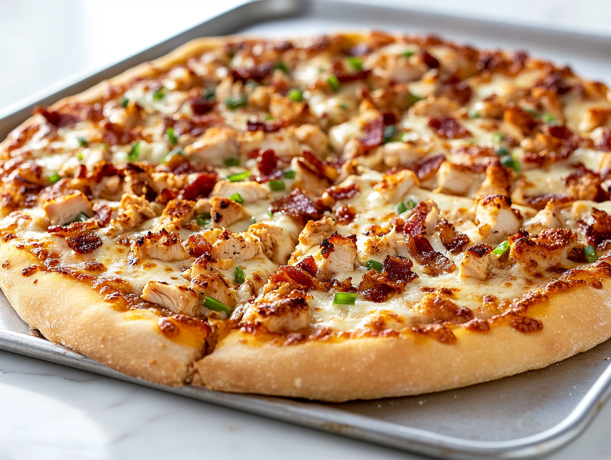 Easy Chicken Bacon Ranch Pizza Recipe!