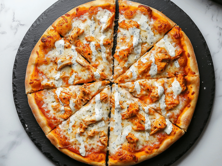 Easy Buffalo Chicken Pizza in 25 Minutes!