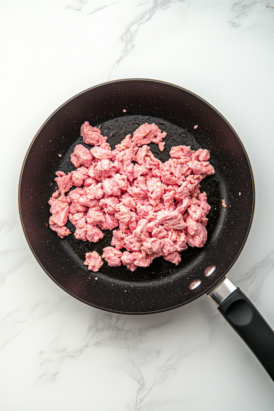 Add chicken mince and 1 teaspoon salt. Cook until no longer pink.