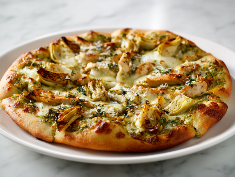 Authentic Pesto Chicken Pizza in 30 Minutes!