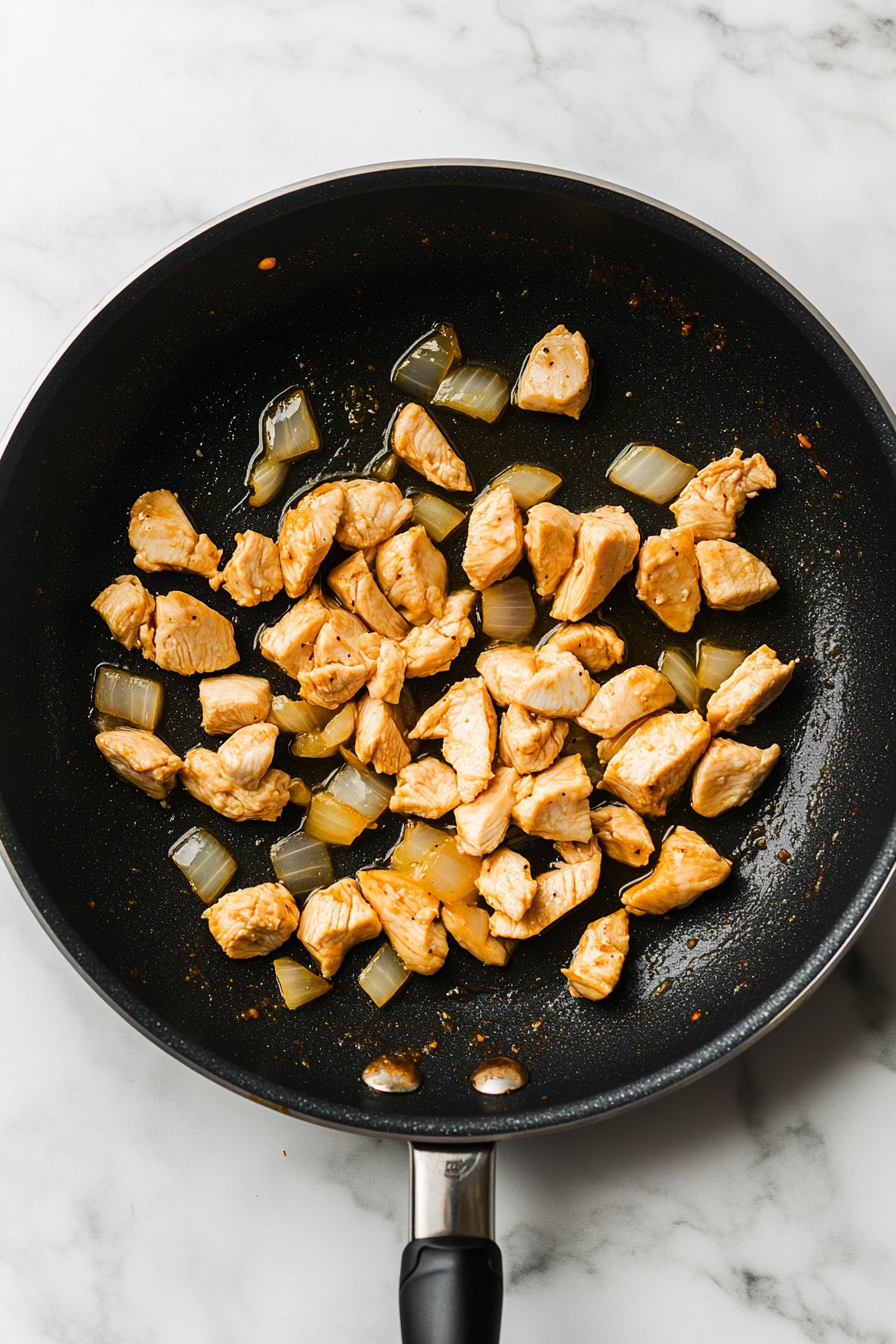Add chicken pieces and cook until fully done and lightly browned.