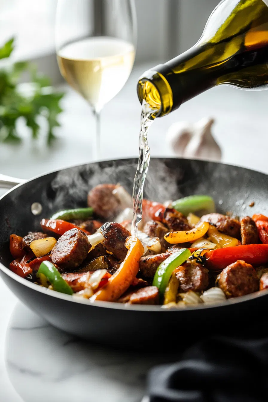 Deglaze with white wine