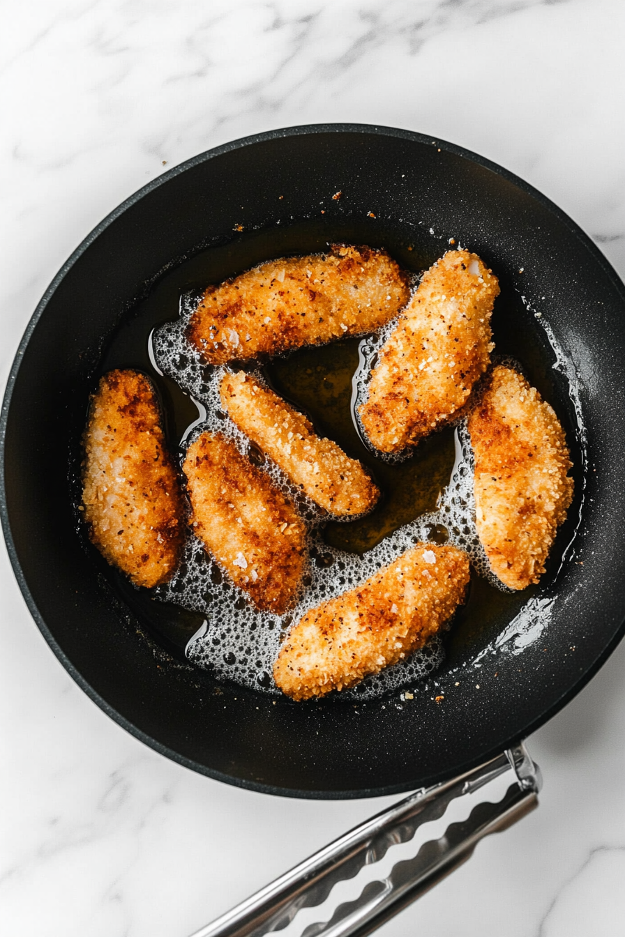 Heat vegetable oil in a frying pan or deep fryer to 350°F (175°C).