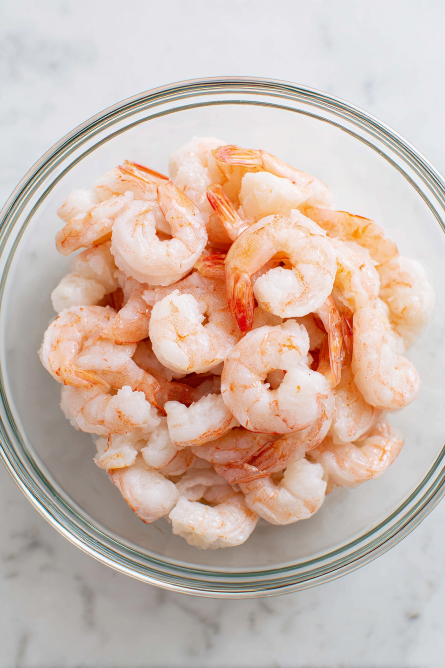 Season peeled and deveined shrimp with 2½ tbsp voodoo seasoning and set aside.
