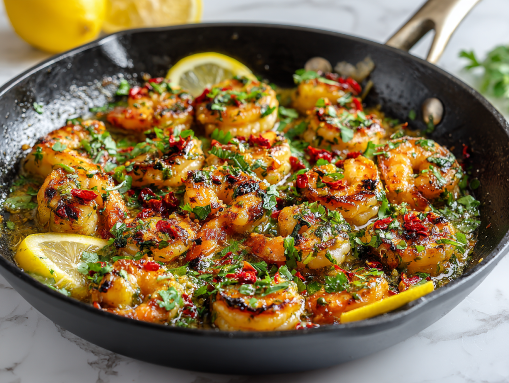 Spicy Lemon Garlic Shrimp Recipe in 20 Mins!