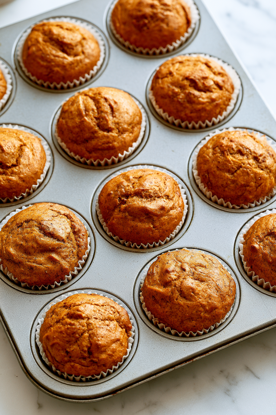 Bake in the oven for 20-22 minutes, or until the muffins are golden brown and a toothpick inserted into the center comes out clean
