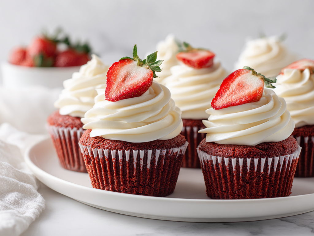 Delightful Strawberry Red Velvet Cupcakes Recipe!