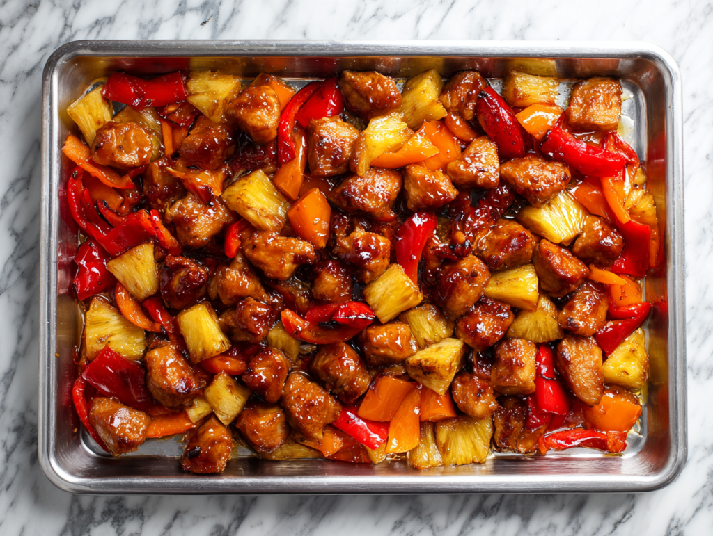 Perfect Sheet Pan Hawaiian Chicken Recipe!