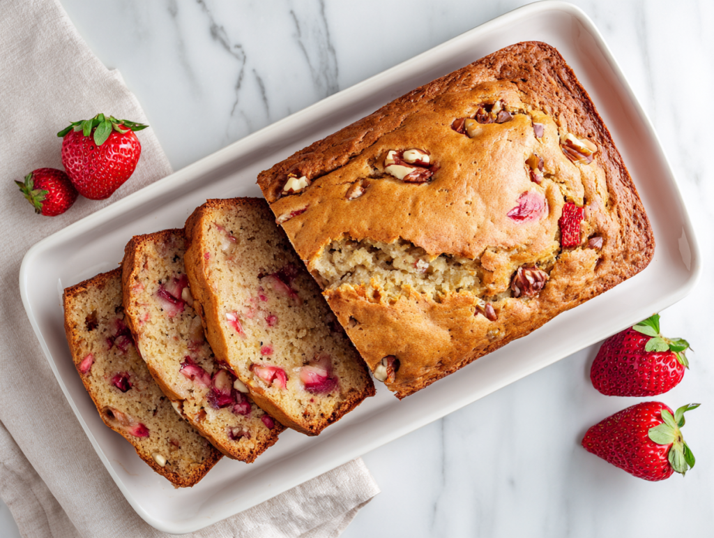 Easy Strawberry Banana Bread Recipe!
