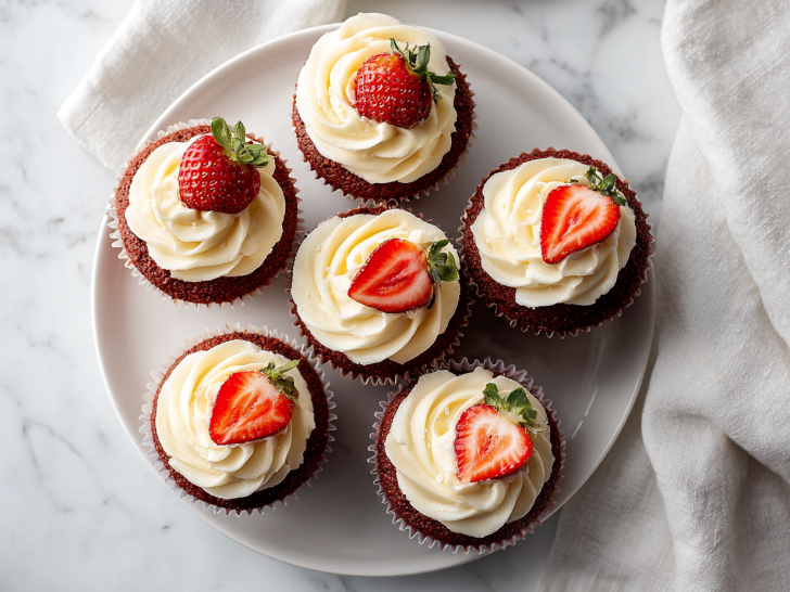 Delightful Strawberry Red Velvet Cupcakes Recipe!