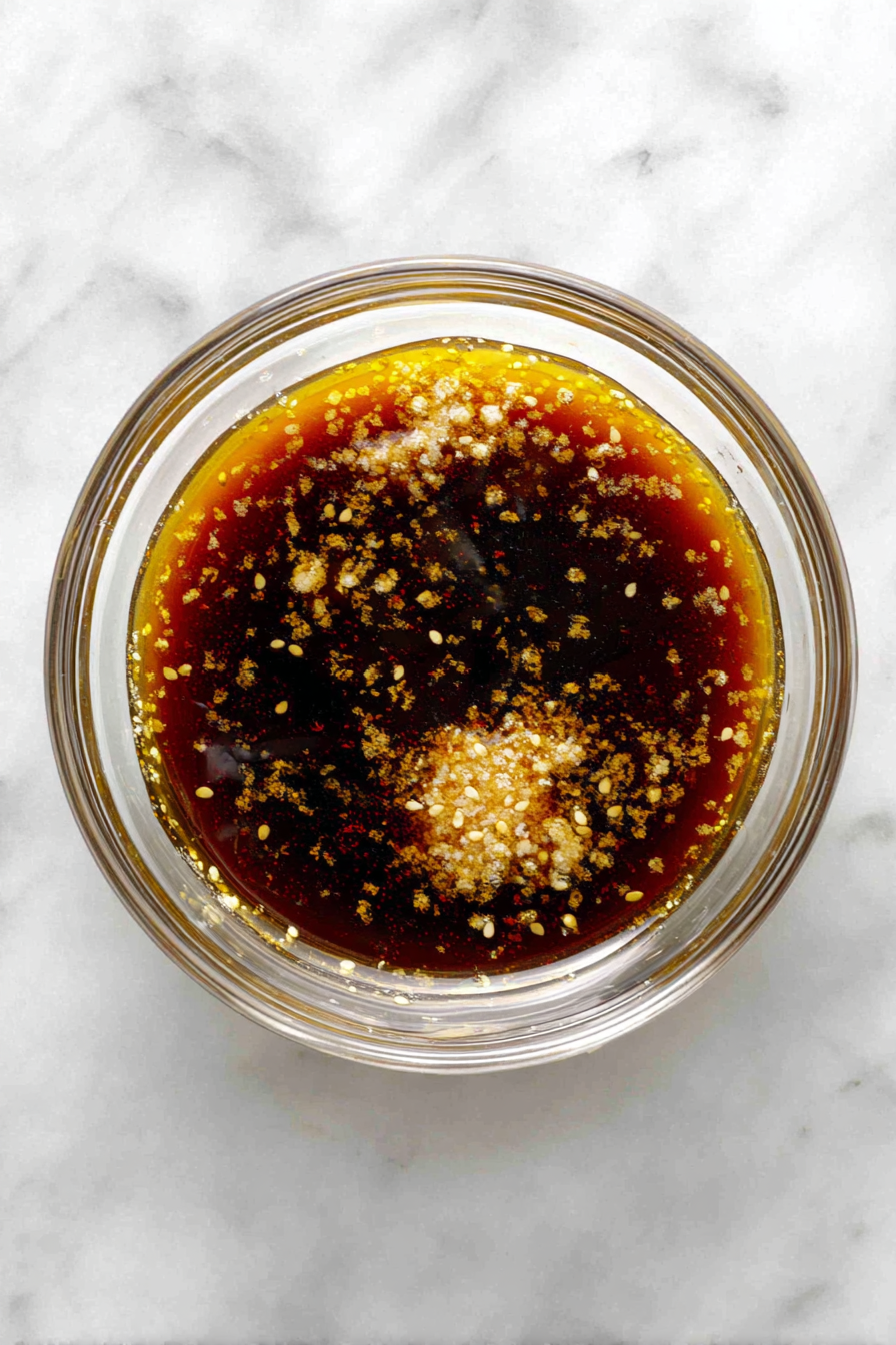 Whisk together sticky sauce ingredients in a bowl, pour into the skillet with chicken, and simmer until thickened.