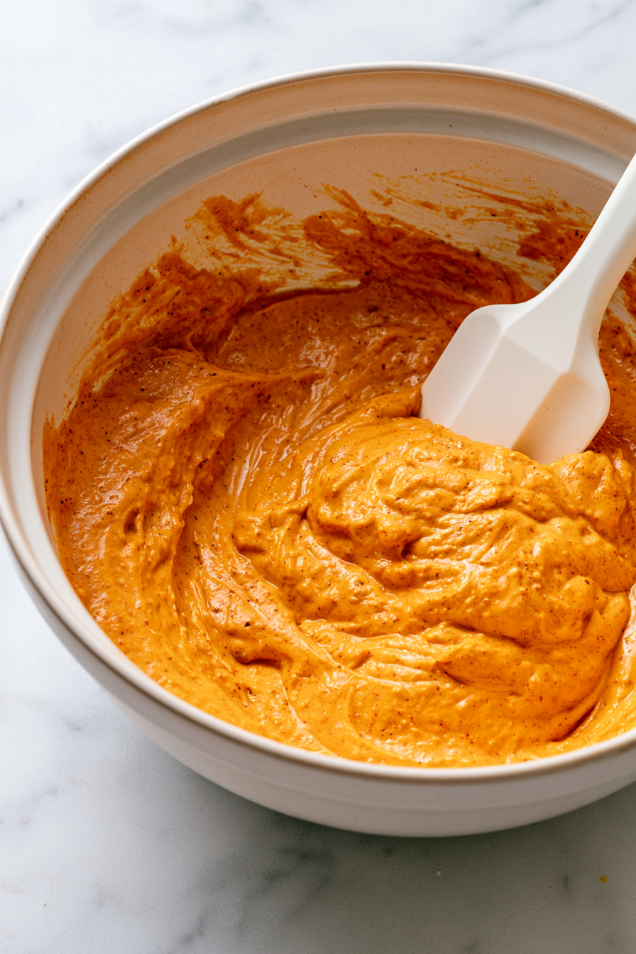 One at a time, add the eggs, beating gently after each addition just until incorporated