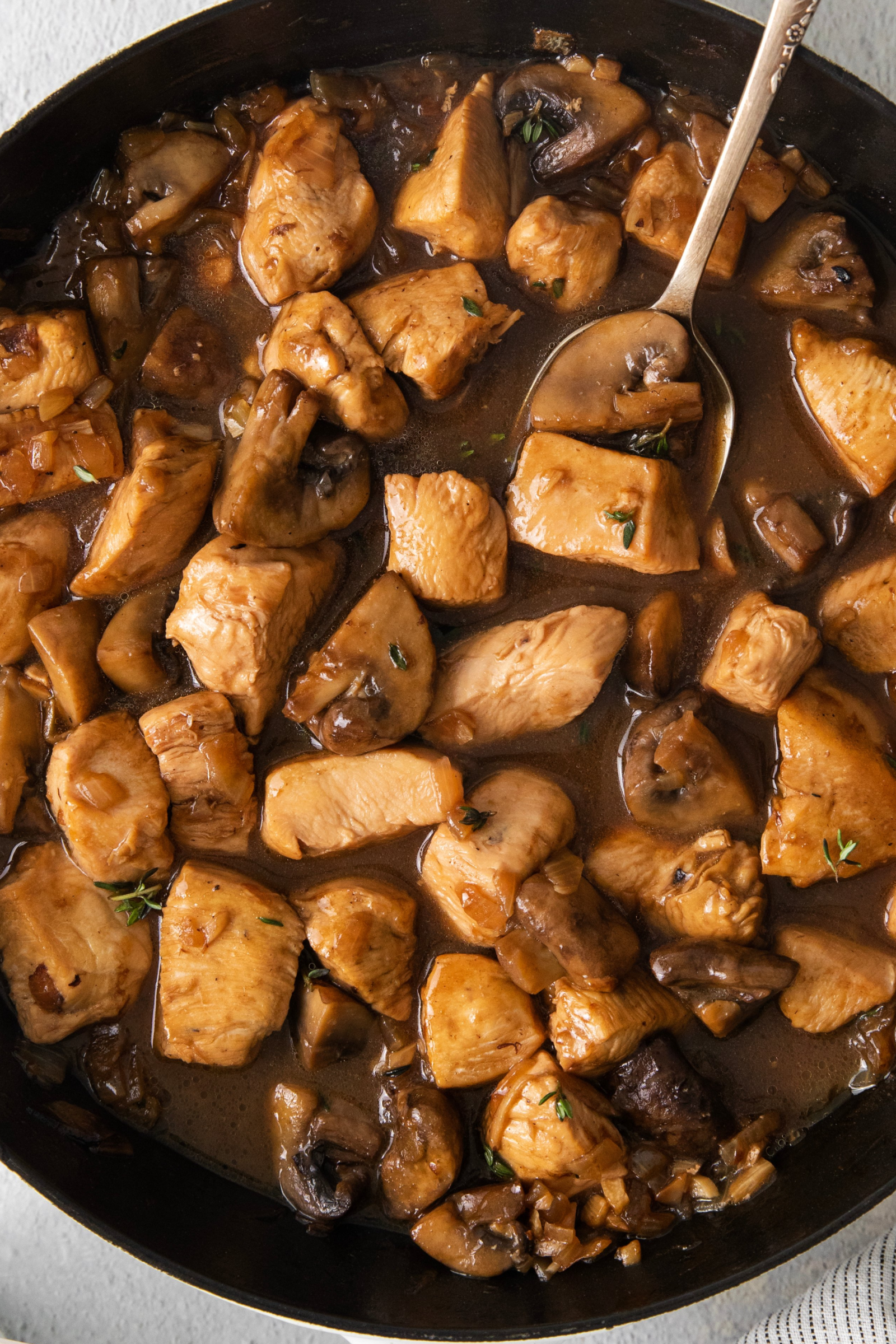 Pour the sauce mixture over the chicken