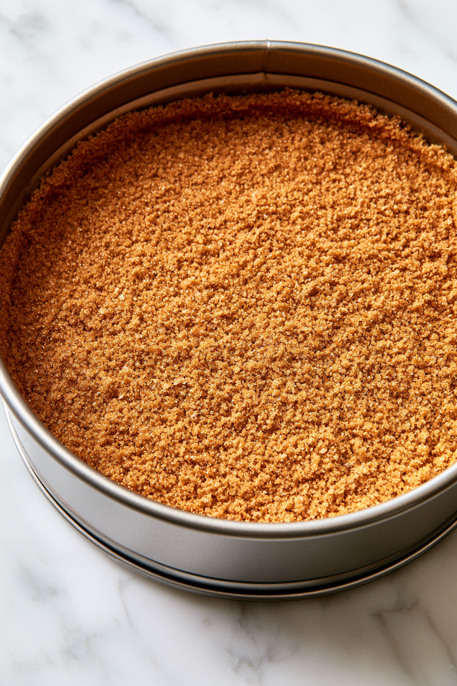 Press this mixture evenly into the bottom of a springform pan to form a crust
