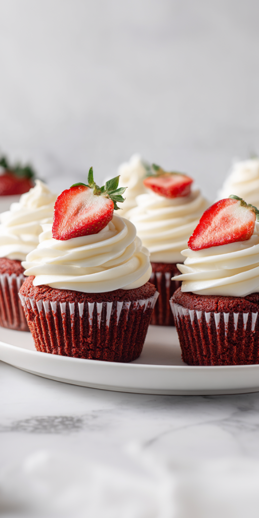 Delightful Strawberry Red Velvet Cupcakes Recipe!