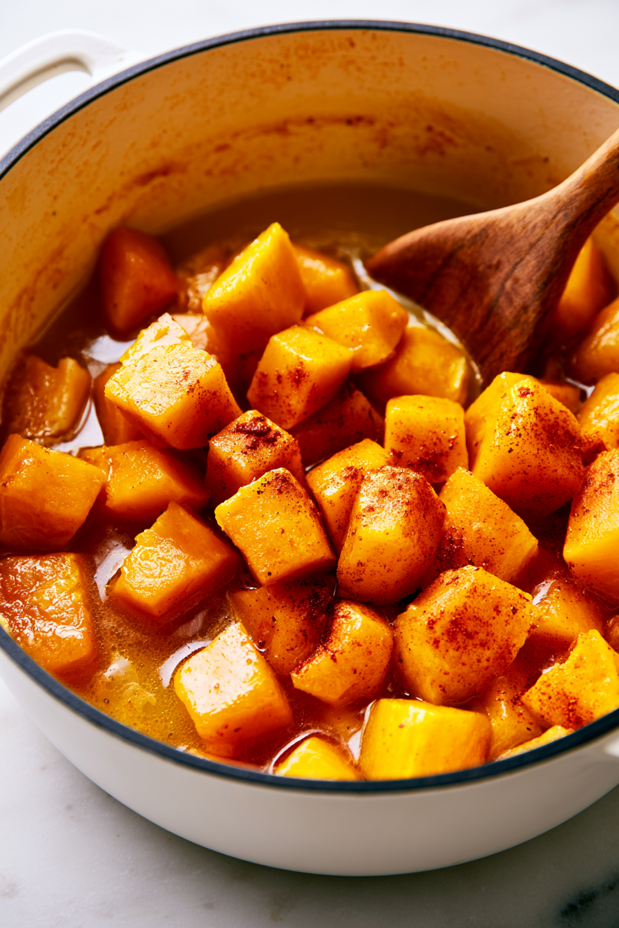 Add the roasted butternut squash to the pot along with smoked paprika