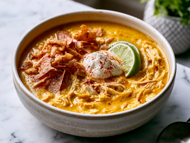 Autumn Chicken Tortilla Soup with Roasted Butternut Squash
