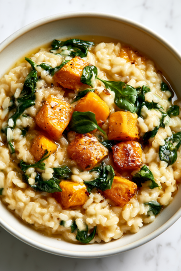 Butternut Squash & Spinach Risotto Recipe