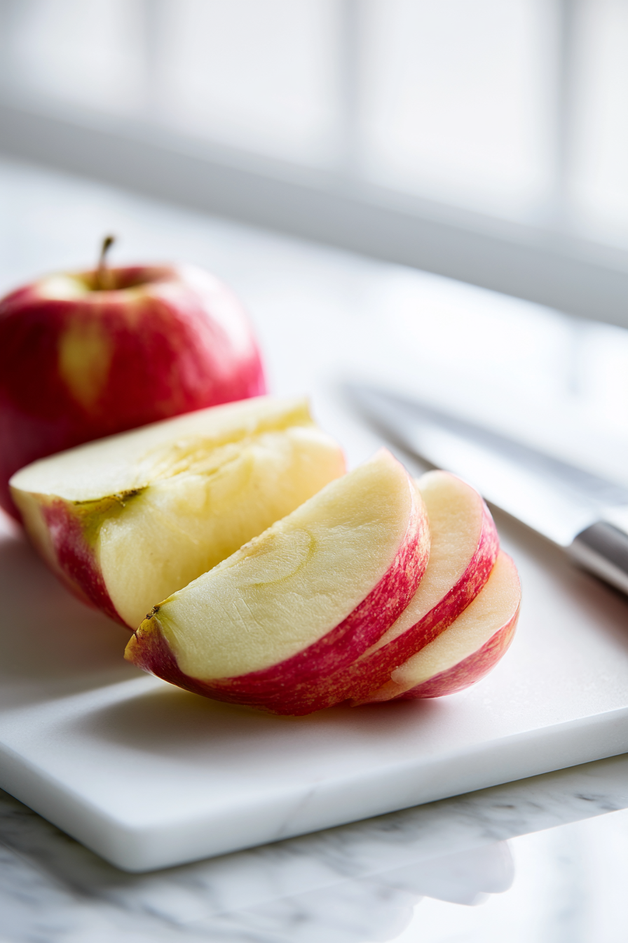 Core and slice the apples into quarters, leaving the skins on for added aroma and texture.