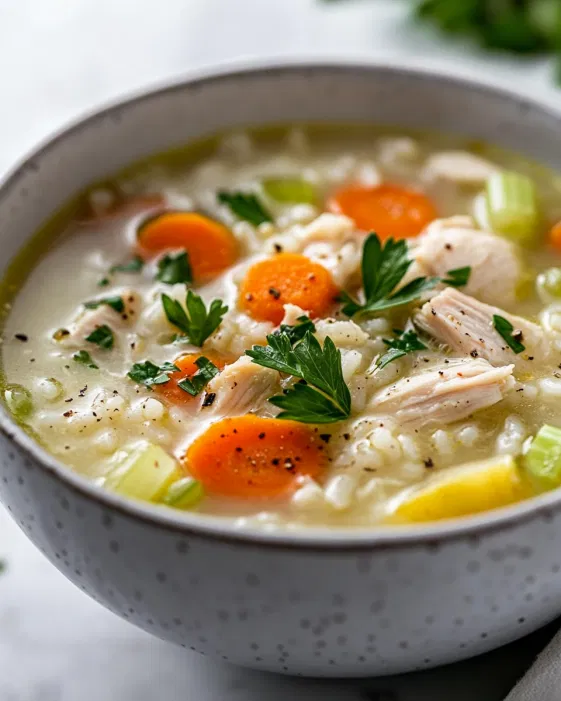 Cozy Fall Chicken & Rice Soup Recipe