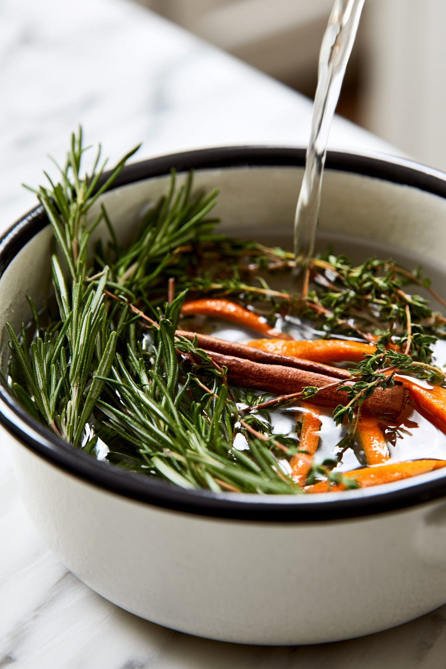 If the water level gets too low, carefully add a splash of hot water to keep the mixture simmering