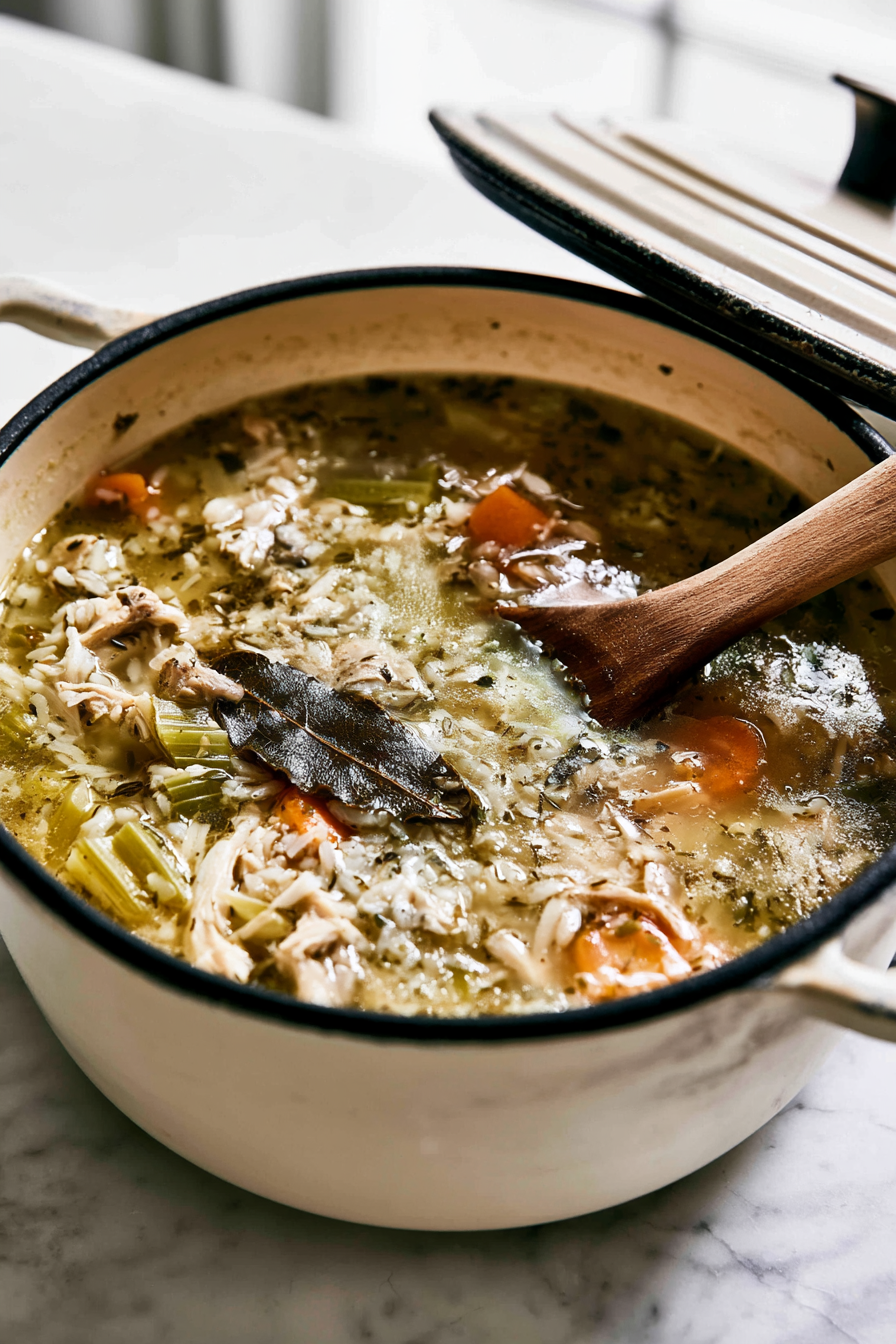 Let the soup come to a gentle boil