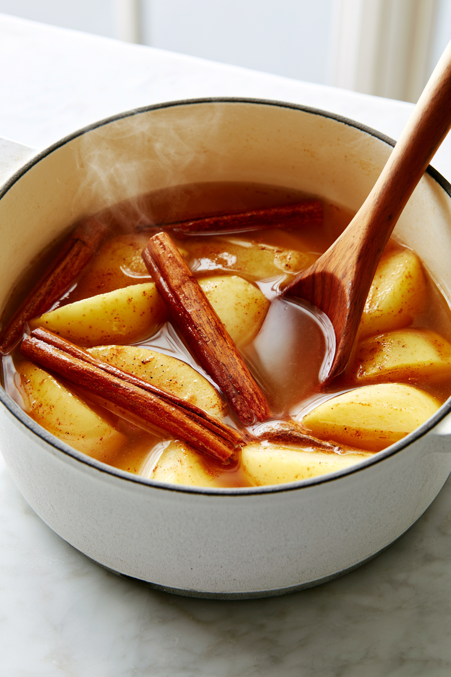 Monitor the water level and add more if necessary, so the apples stay submerged and the scent remains strong.