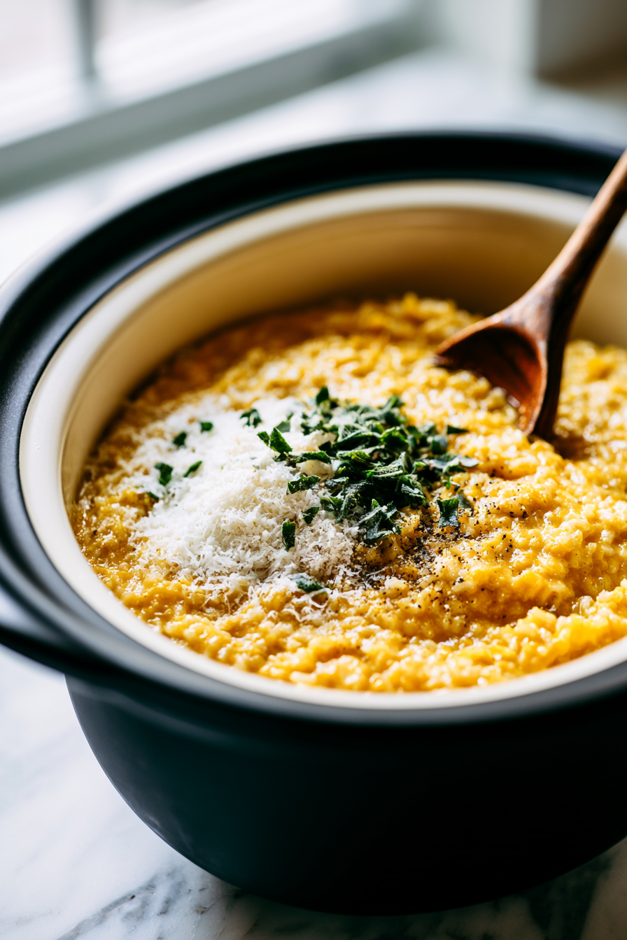 Once cooked, uncover and stir in the grated Parmesan cheese and chopped sage, if using. Taste and season with salt and pepper as needed.