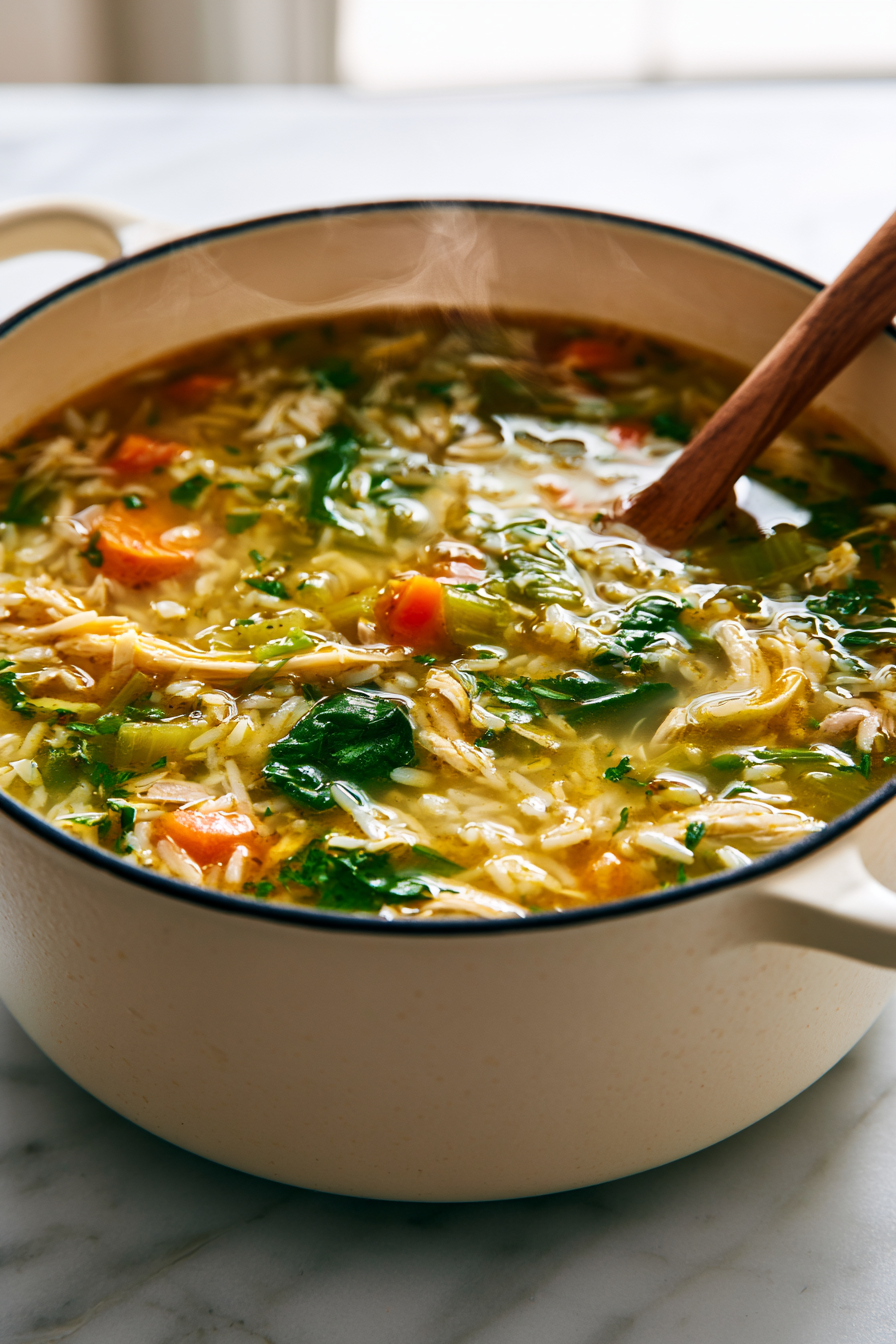 Remove the bay leaf and let the soup rest