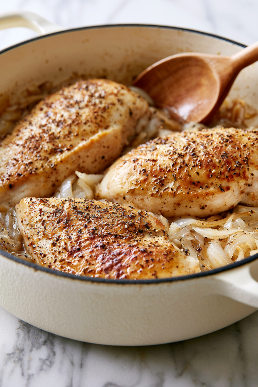 Season the chicken breasts with salt, pepper, and ground cumin, then add them to the pot