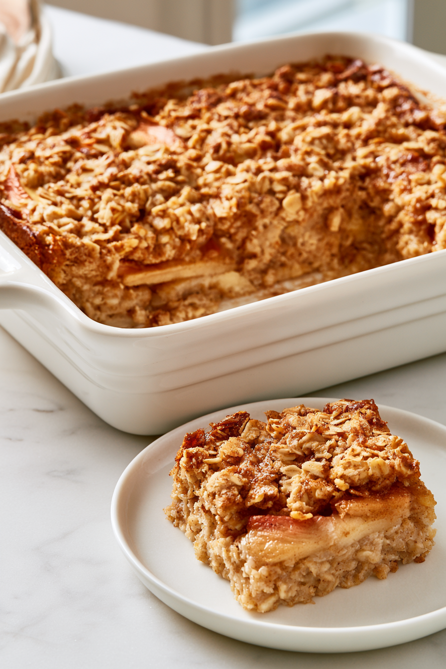 Serve Baked Apple Cinnamon Oatmeal