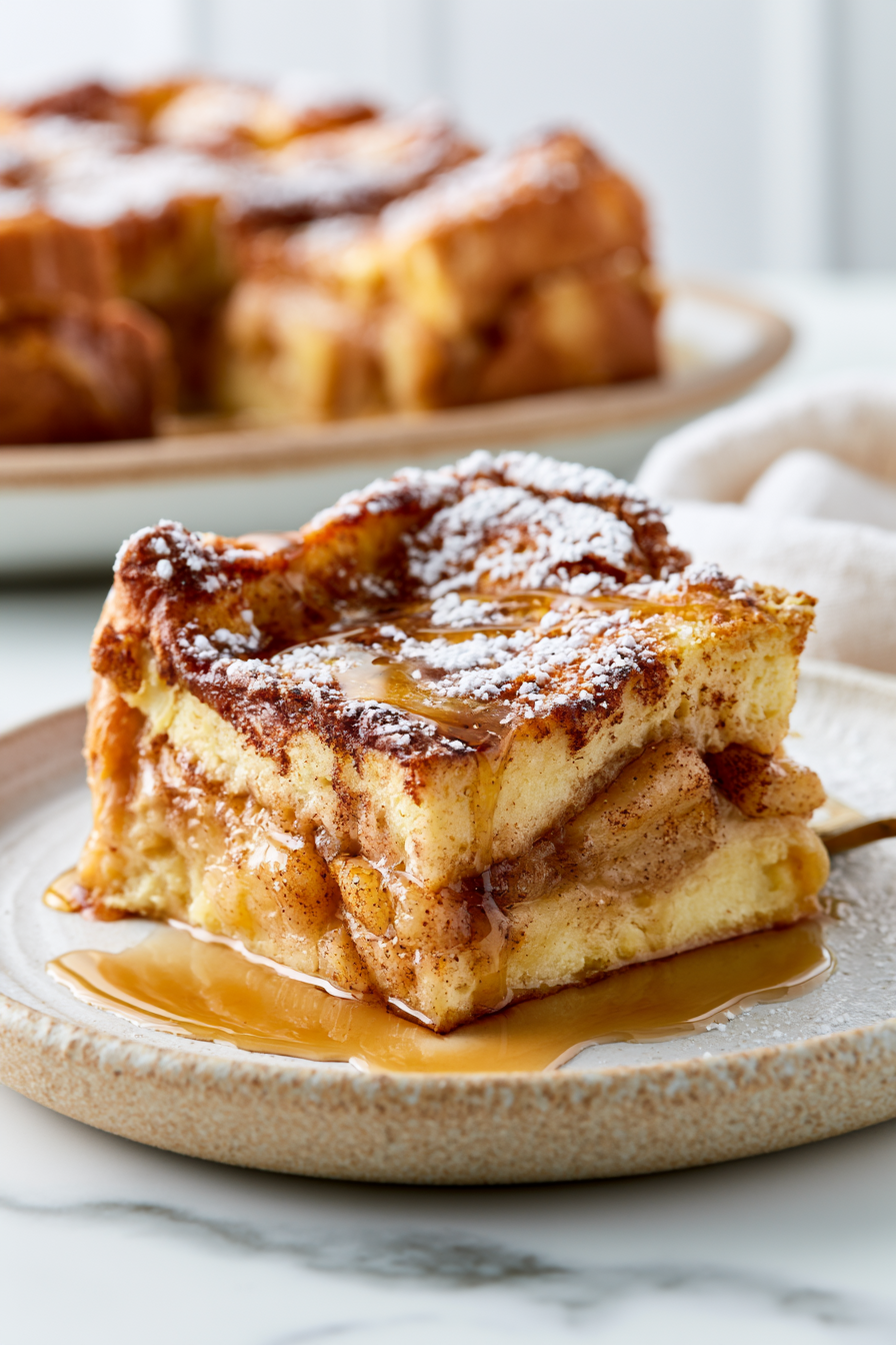 Slice into portions and serve warm