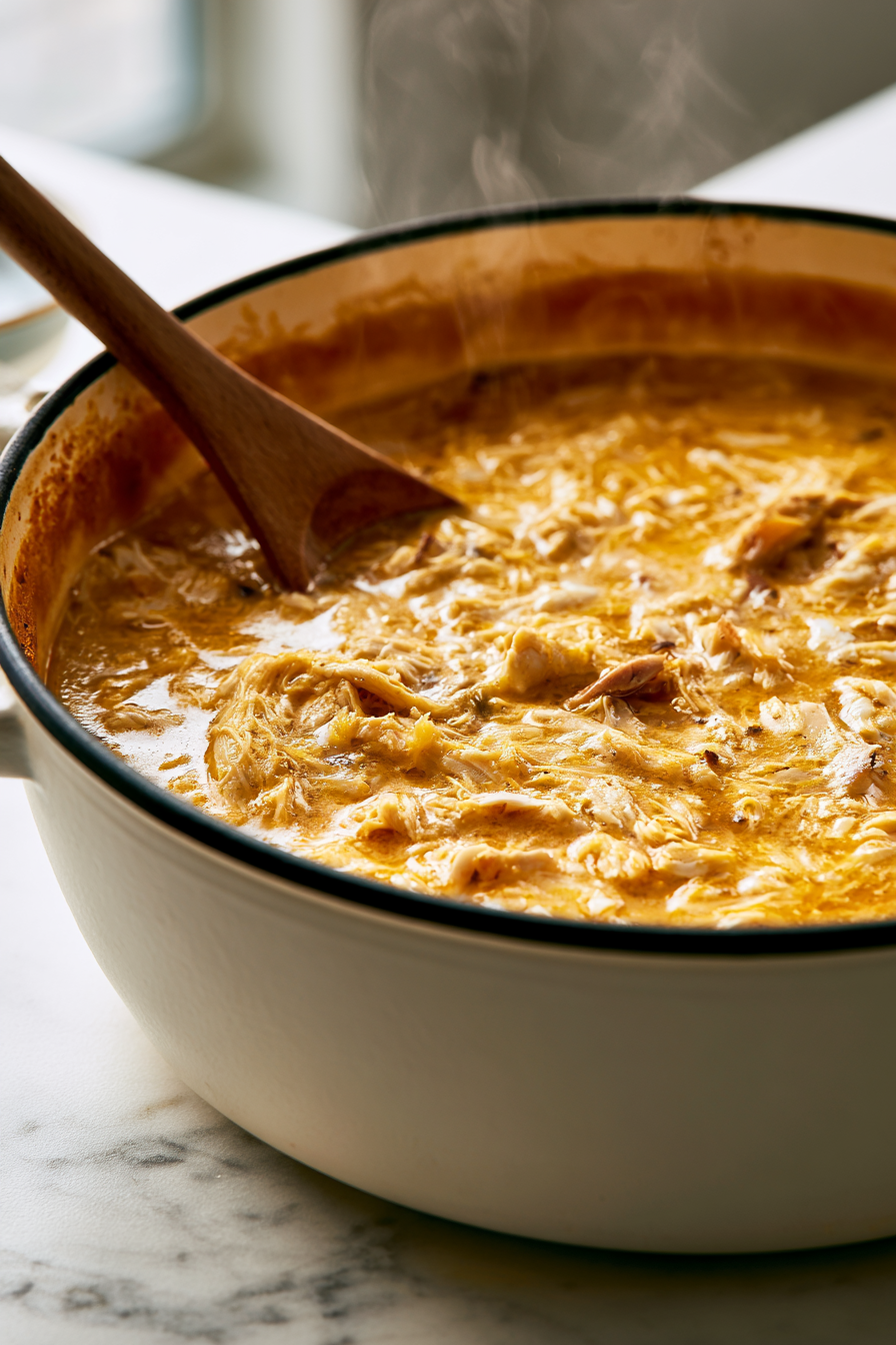 Stir in the shredded chicken and simmer for an additional 5 minutes