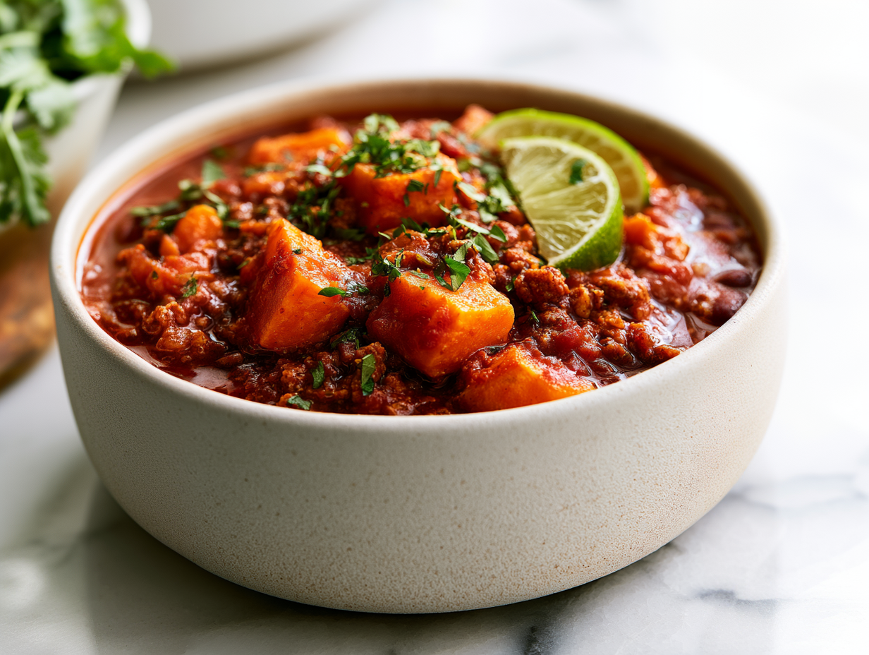 Sweet Potato and Ground Turkey Chili