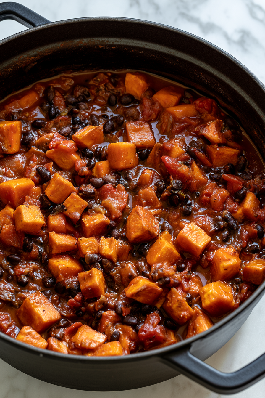 Taste the chili and adjust the seasoning as needed. For brightness, stir in a tablespoon of cider vinegar, then simmer uncovered for a few minutes