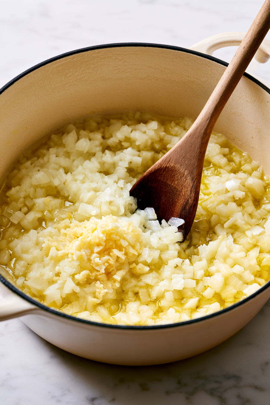 While the squash roasts, heat a large pot or Dutch oven over medium heat