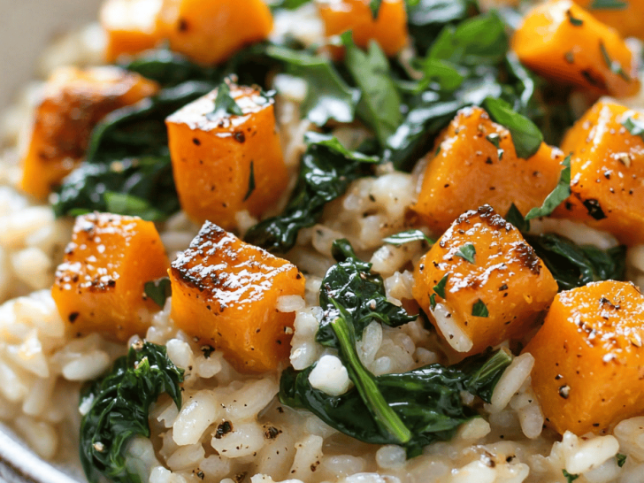 Autumnal Delight: Butternut Squash & Spinach Risotto with a Twist