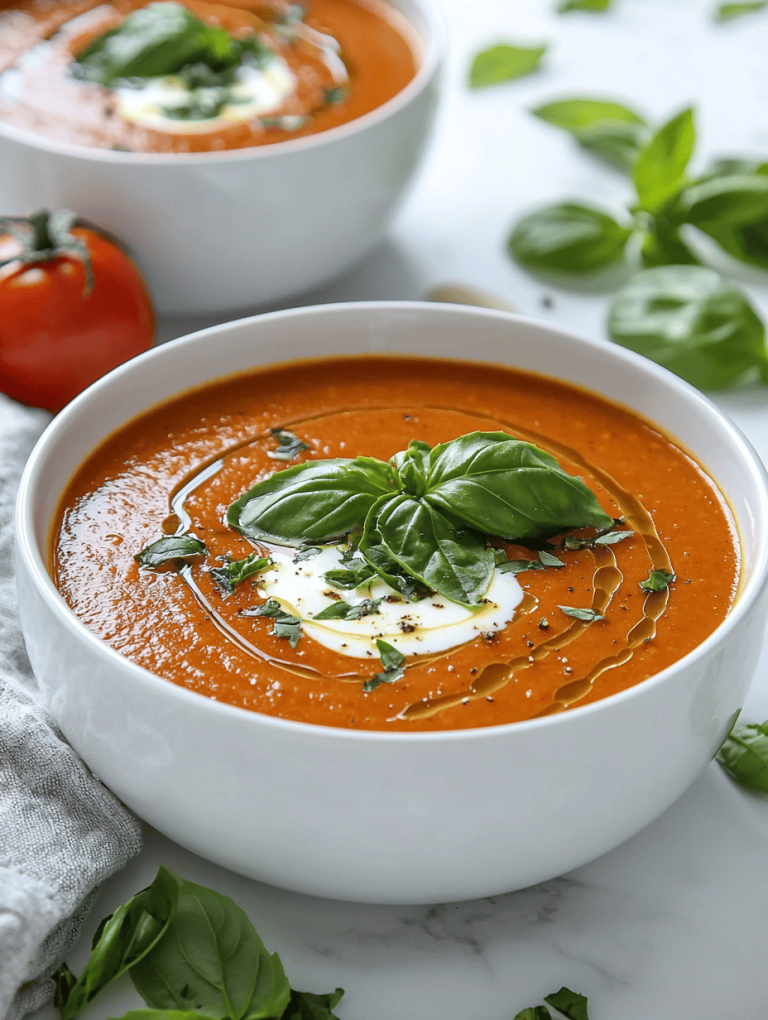 Caramelized Tomato Basil Soup Recipe