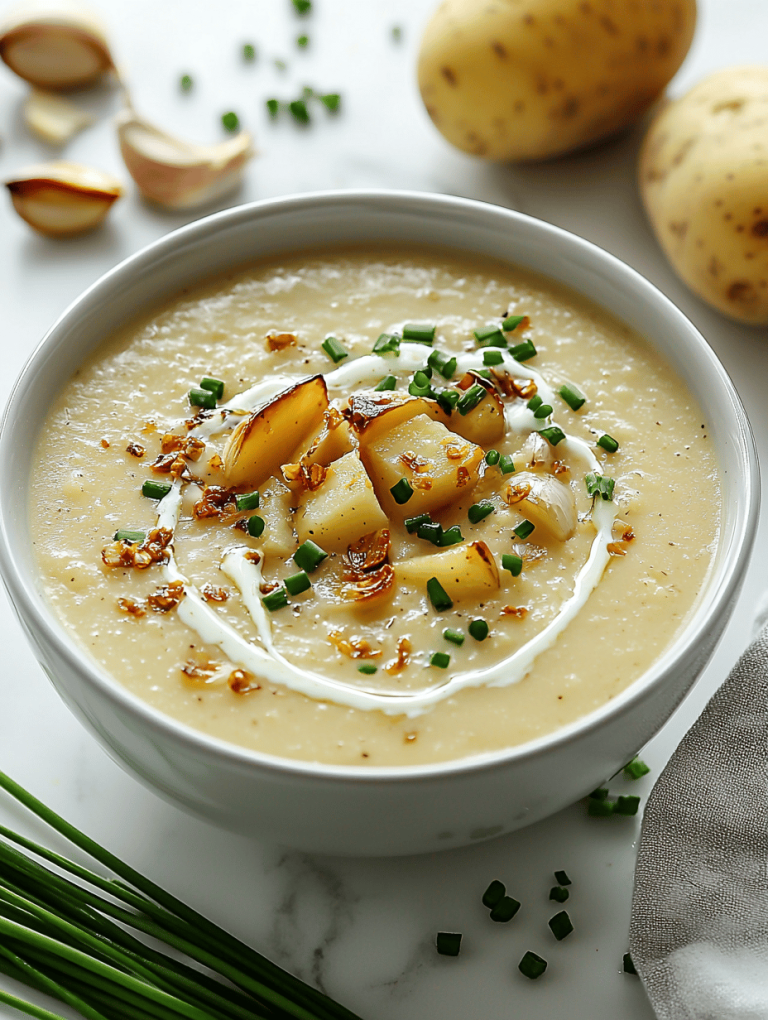 Crockpot Roasted Garlic Potato Soup Recipe