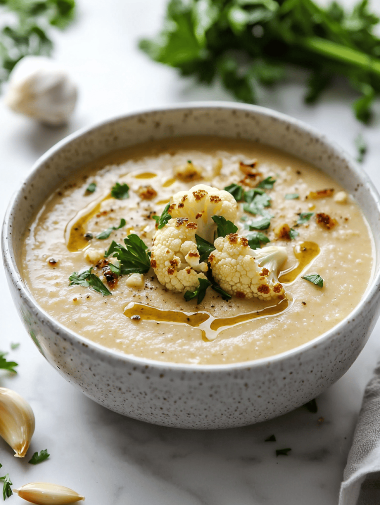 Roasted Cauliflower & Garlic Soup Recipe