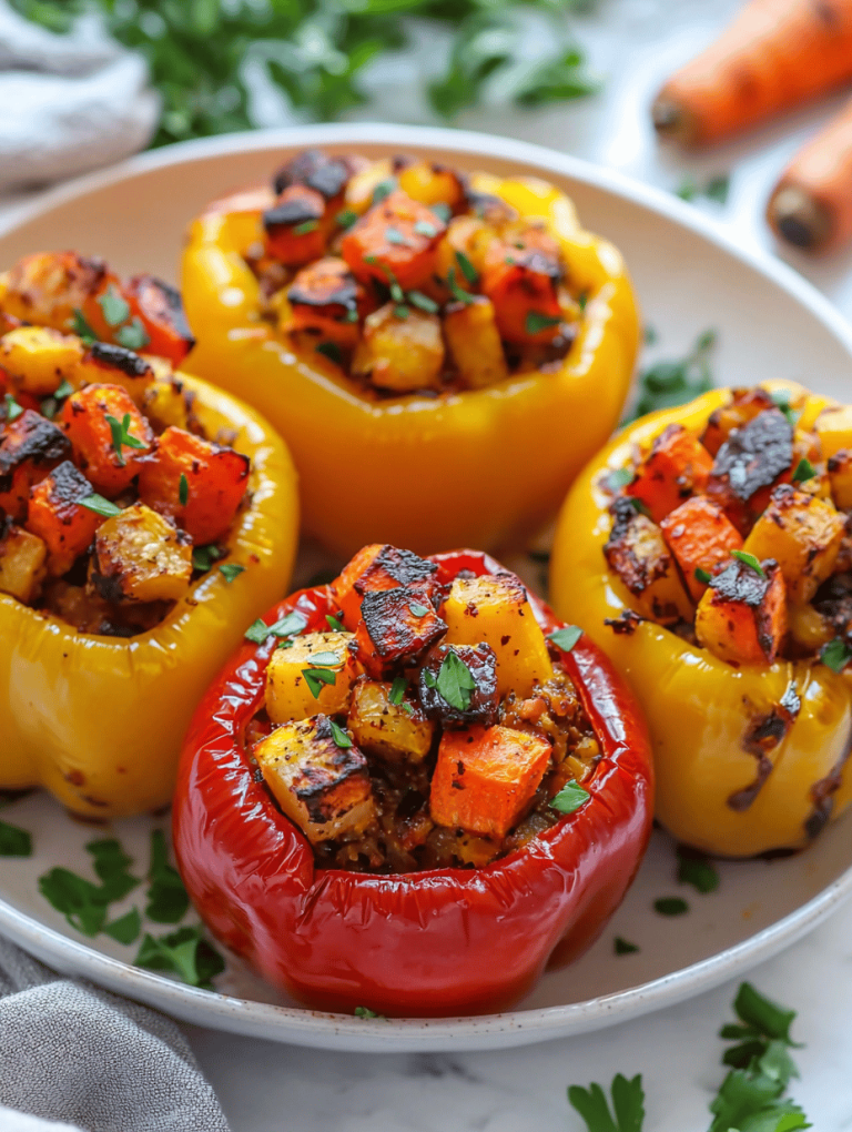 Autumn’s Hidden Treasure: Stuffed Bell Peppers with Fall Vegetables