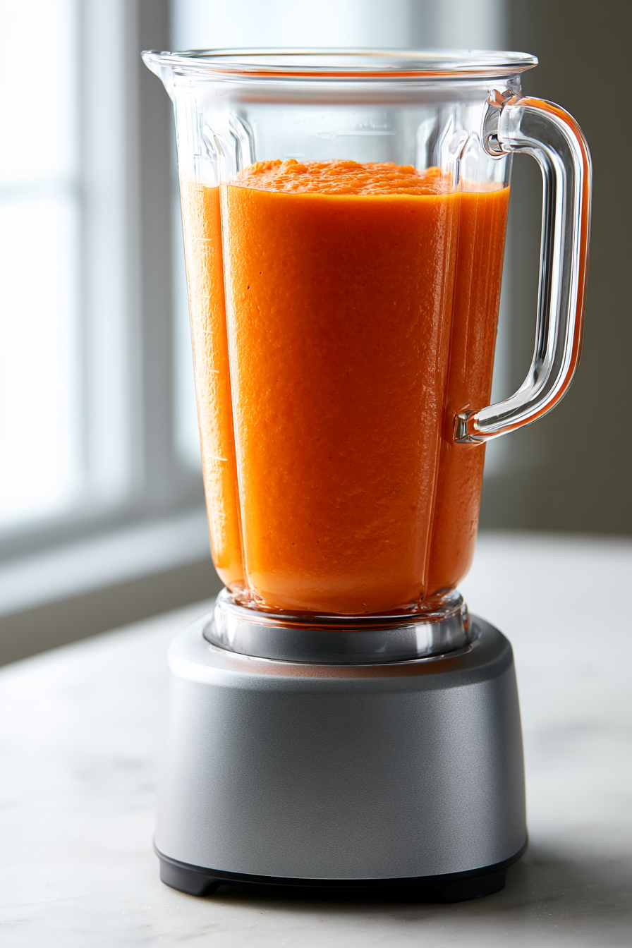 transfer the soup in batches to a blender