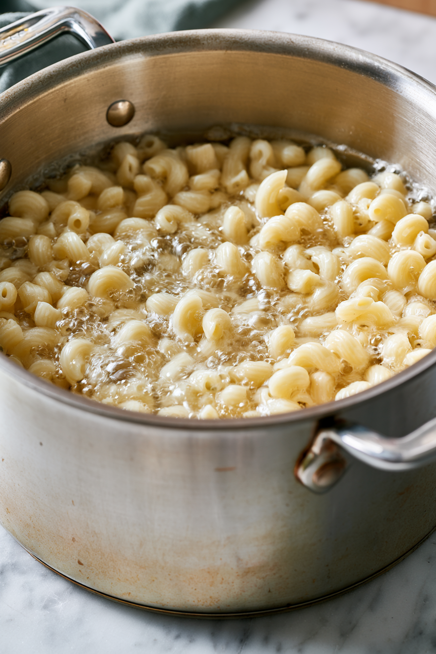 Bring a large pot of salted water to a boil and cook the pasta until just al dente, about 2 minutes