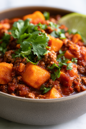 Fall Turkey Chili with Sweet Potatoes Recipe
