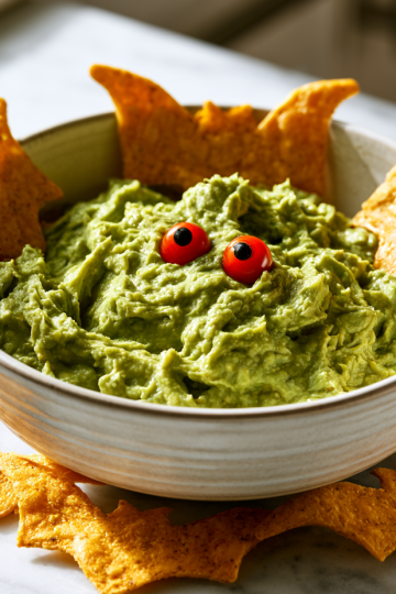 Halloween Guacamole with Bats Recipe