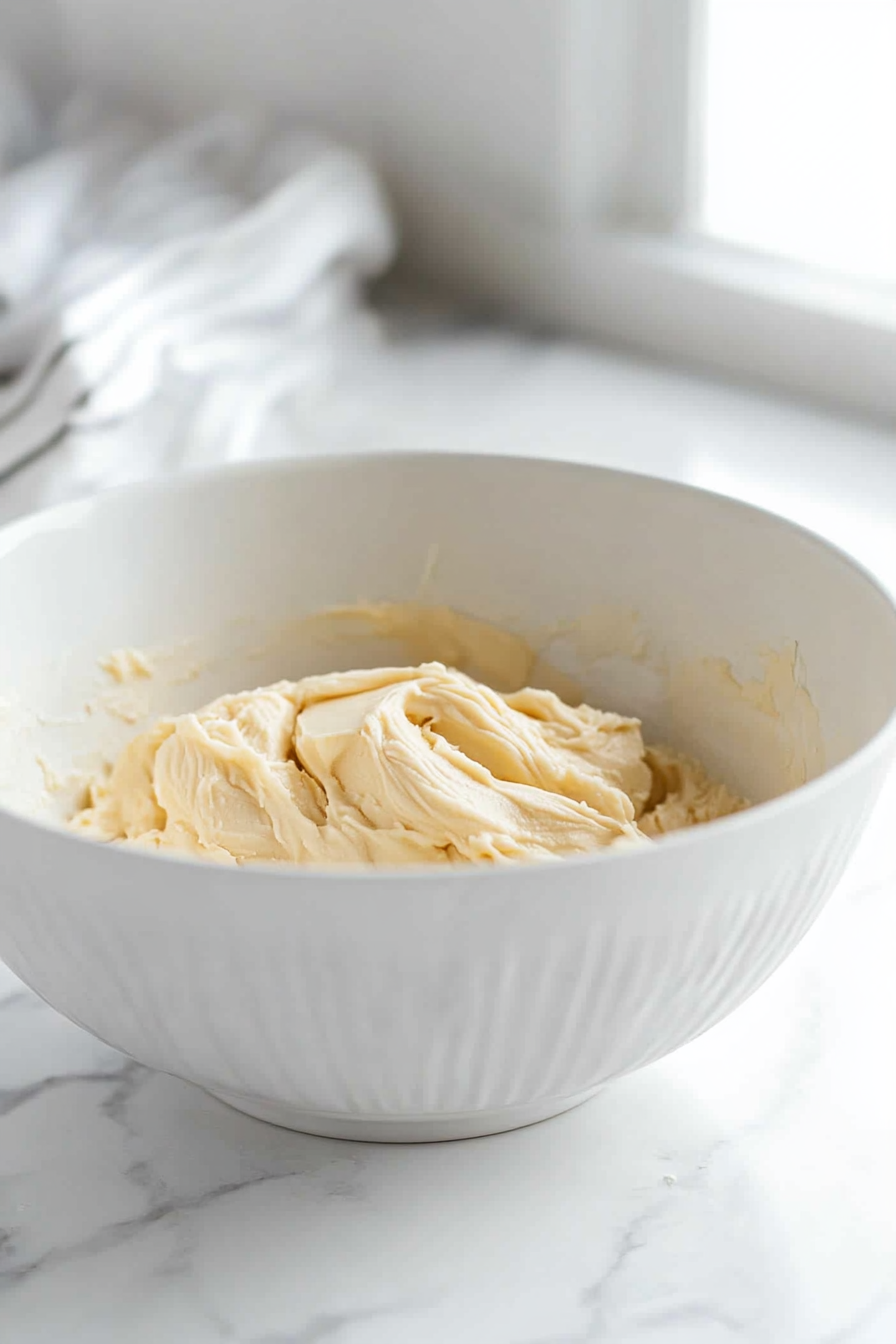 In a large mixing bowl, cream together the softened butter and brown sugar using an electric mixer or whisk until the mixture is light