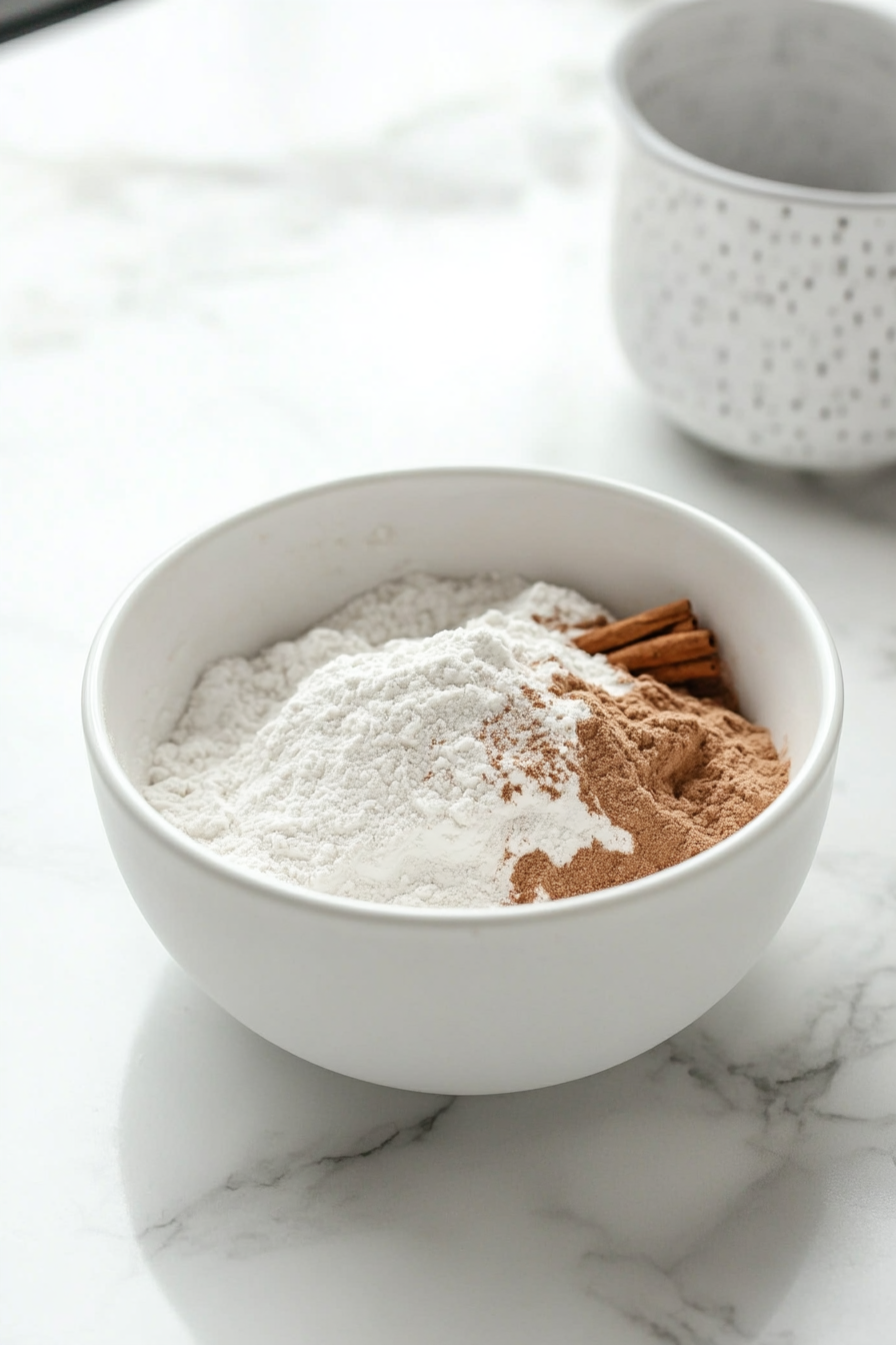 In a separate bowl, whisk together the flour, cinnamon, nutmeg, baking soda, and salt to evenly distribute the spices and leavening agents