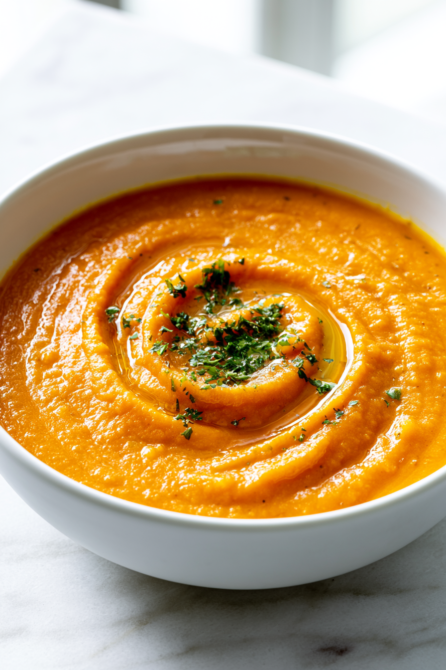 Serve Roasted Butternut Squash and Carrot Soup