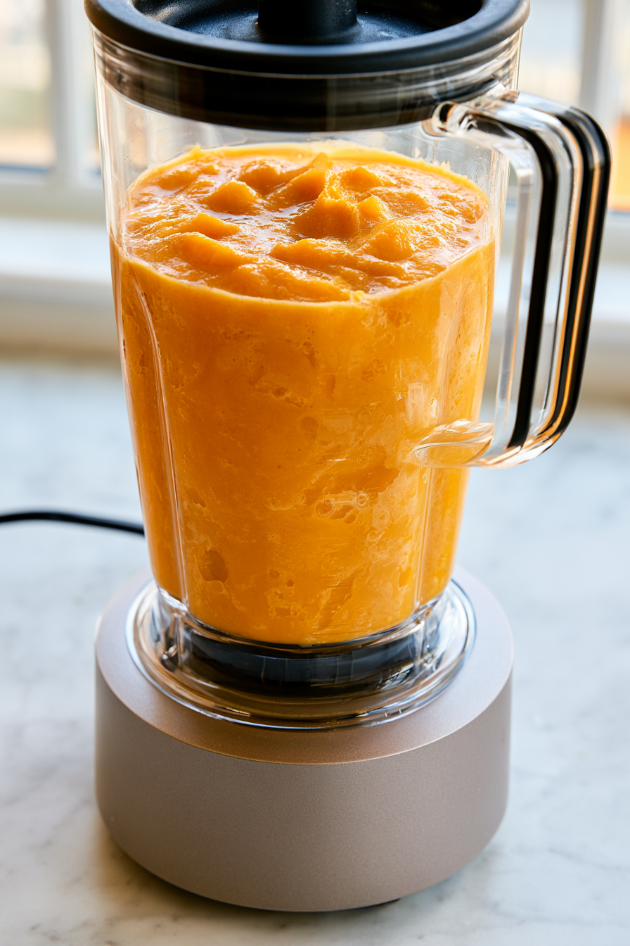 Use an immersion blender to purée the soup directly in the pot until smooth and velvety, or carefully transfer in batches to a blender and blend until silky